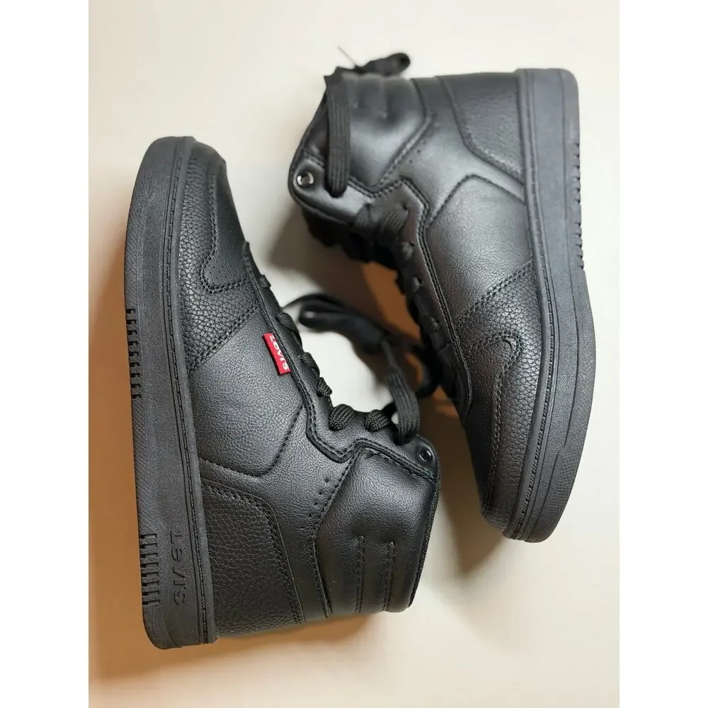 NEW! 3M Levi's Drive Hi Synthetic Leather Casual High-Top Sneakers Black